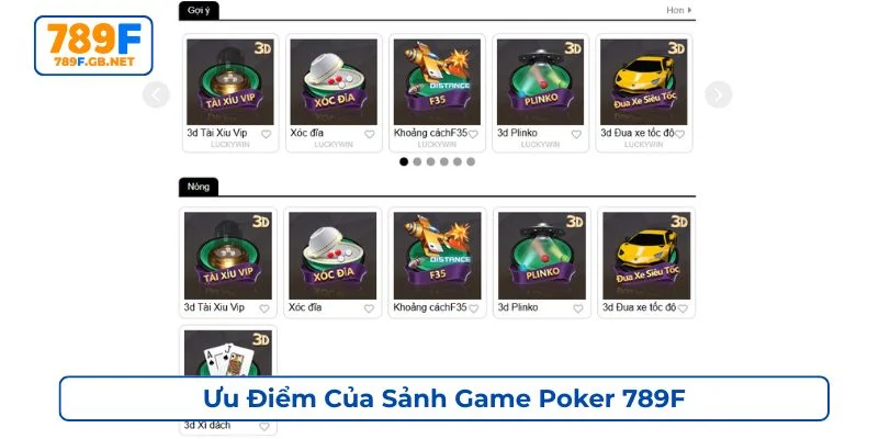Sảnh game sở hữu giao diện sống động